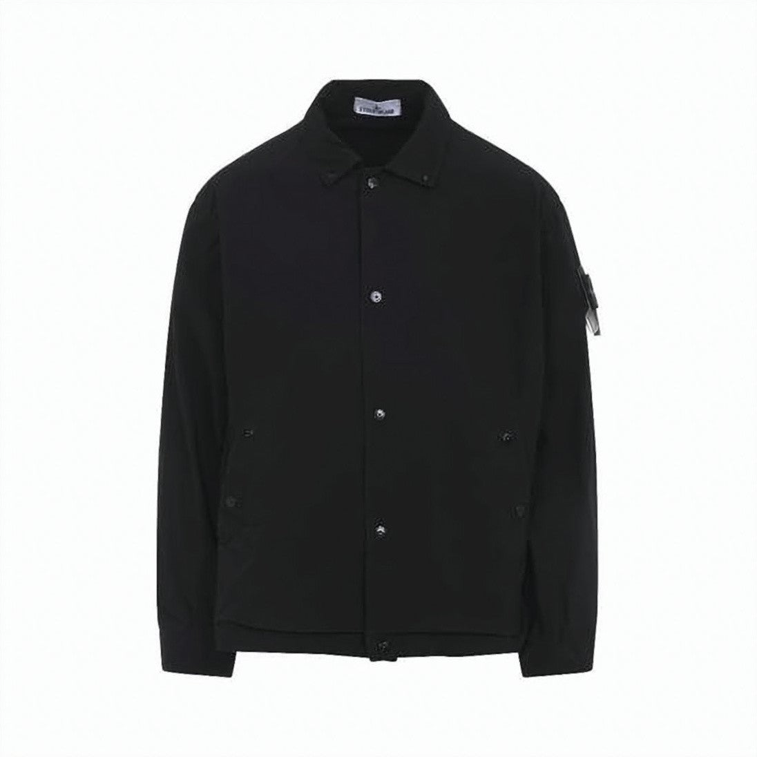 Stone Island Structured Black Jacket With Classic Collar