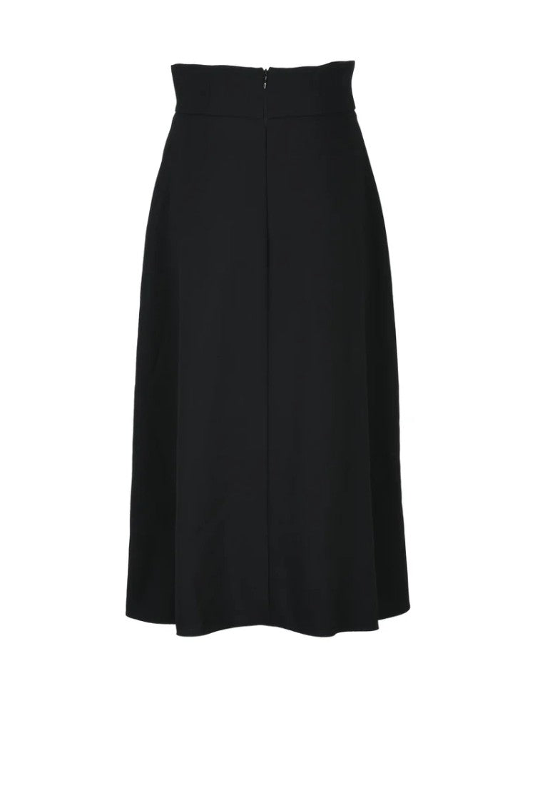 Elisabetta Franchi Flared Midi Skirt - Black