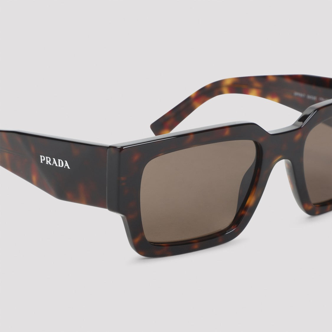 Prada Squared Tortoiseshell Acetate Sunglasses With Iconic Logo