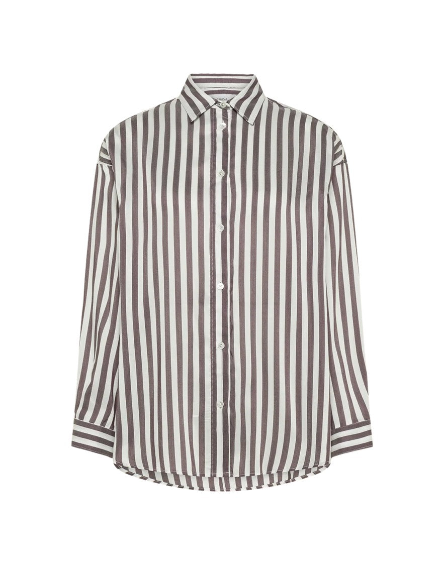 Cruna Multicolor Ivy Pinstriped Silk-Blend Satin Shirt