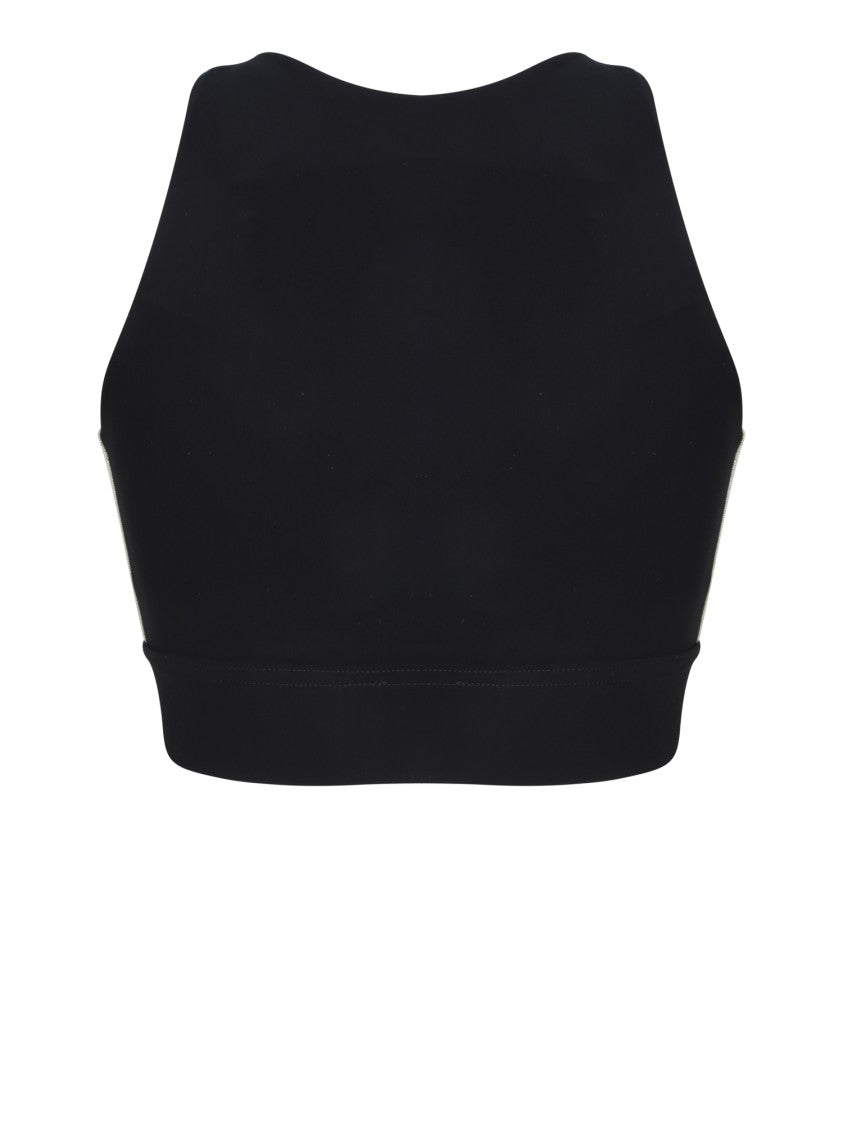 Palm Angels Black Front Contrasting Logo Tops