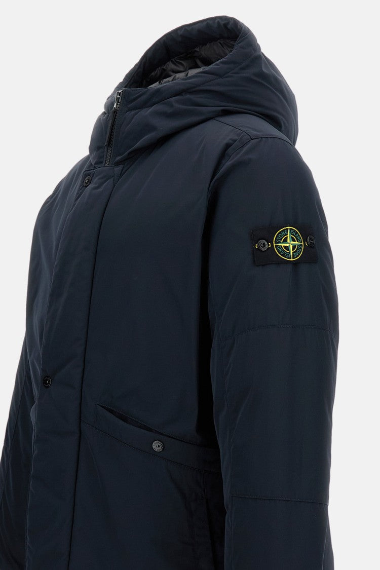 Stone Island Padded Hooded Parka With Front Zip