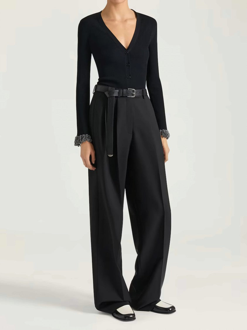 Givenchy Double Pleat Wide-Leg Tailored Fit Trousers