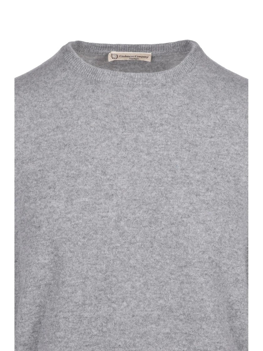 Cashmere Company P. Light Grey Crew Neck Sweater With Cashmere-Wool Blend