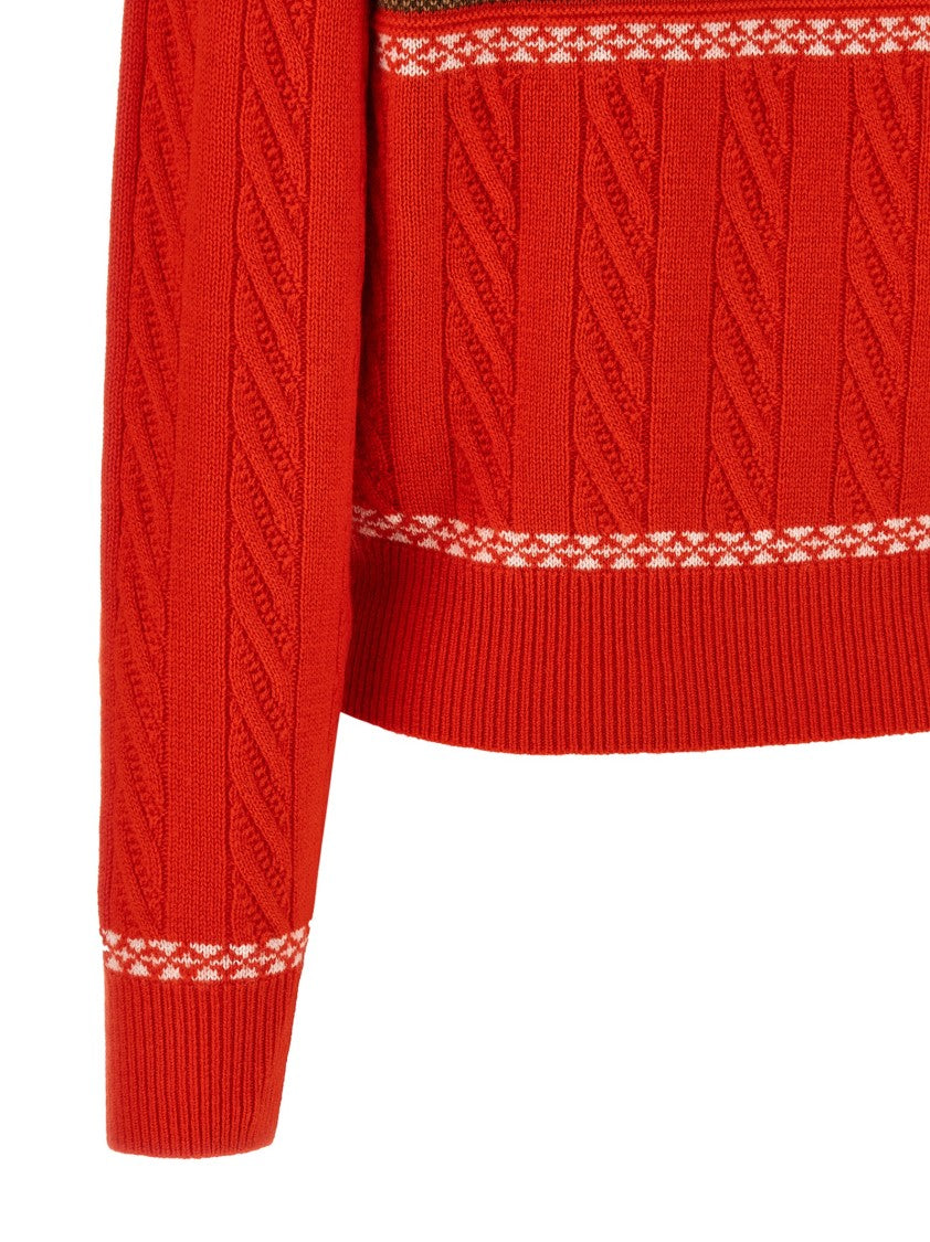 Guest In Residence Cable Collegiate Polo Sweater