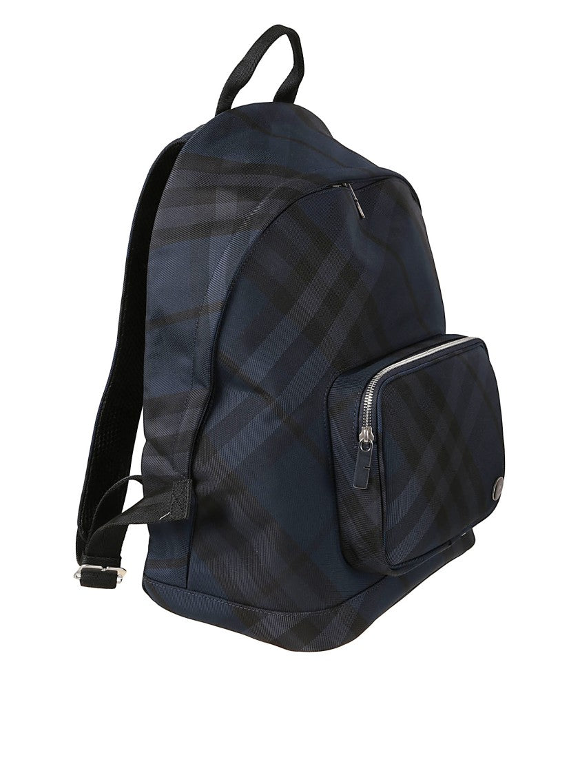 Burberry Rectangular Backpack With Navy Blue