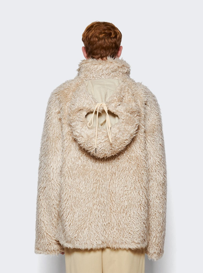 Marni Shaggy Jacket With Detachable Hood And Boxy Fit