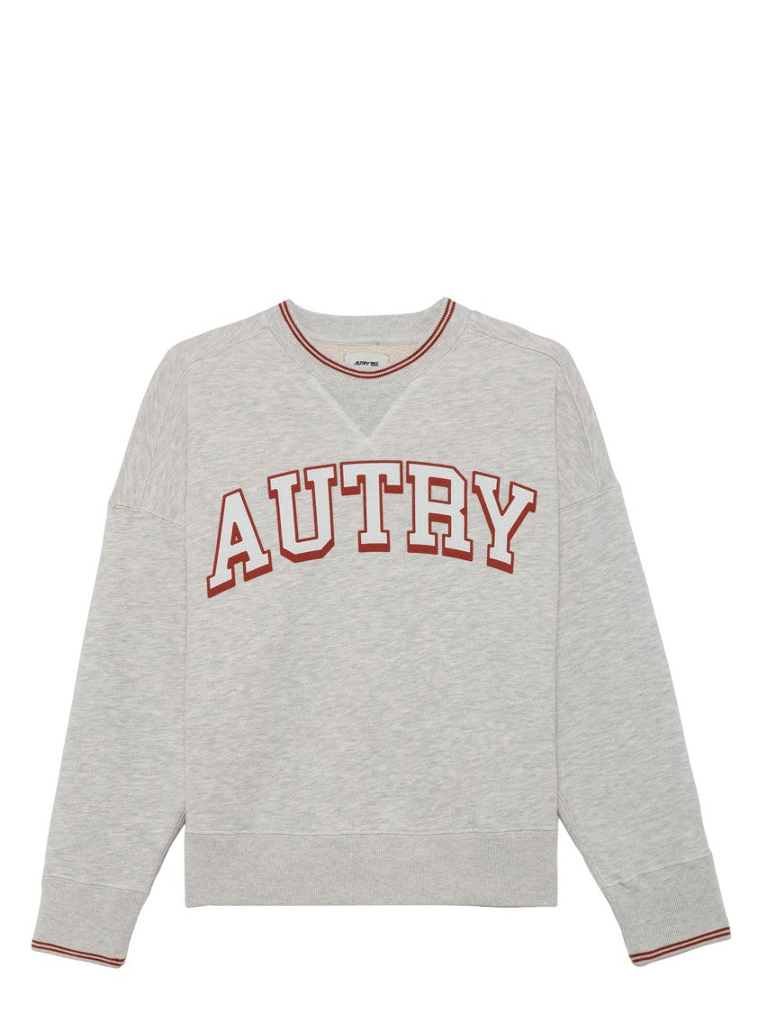 Autry Grey Cotton Blend Sweatshirt With Graphic Print
