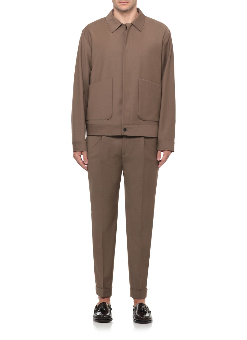 Devore Boxy Wool Jacket With Classic Collar And Concealed Fastening