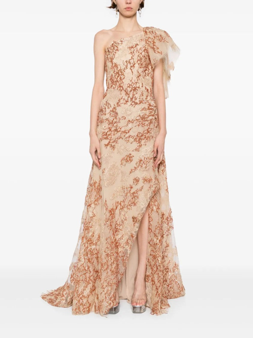 Saiid Kobeisy Embroidered One-Shoulder Dress