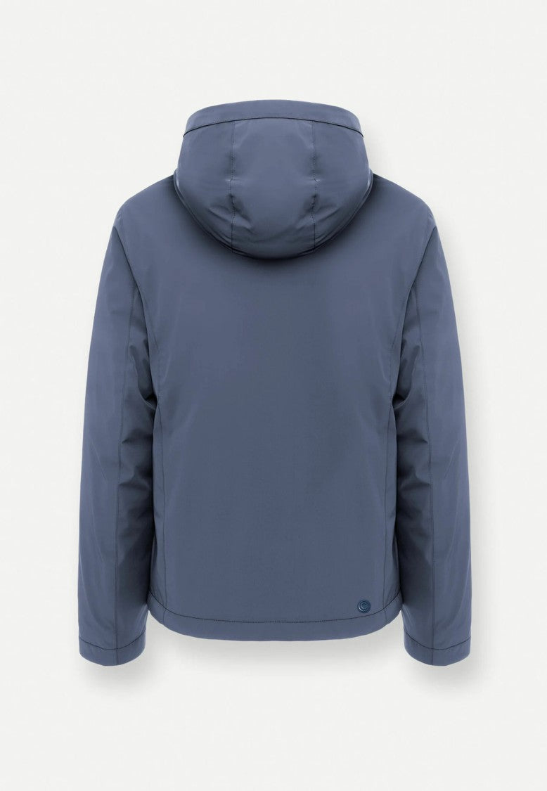 Colmar Matte-Finish Blue Adjustable Hood Down Jacket