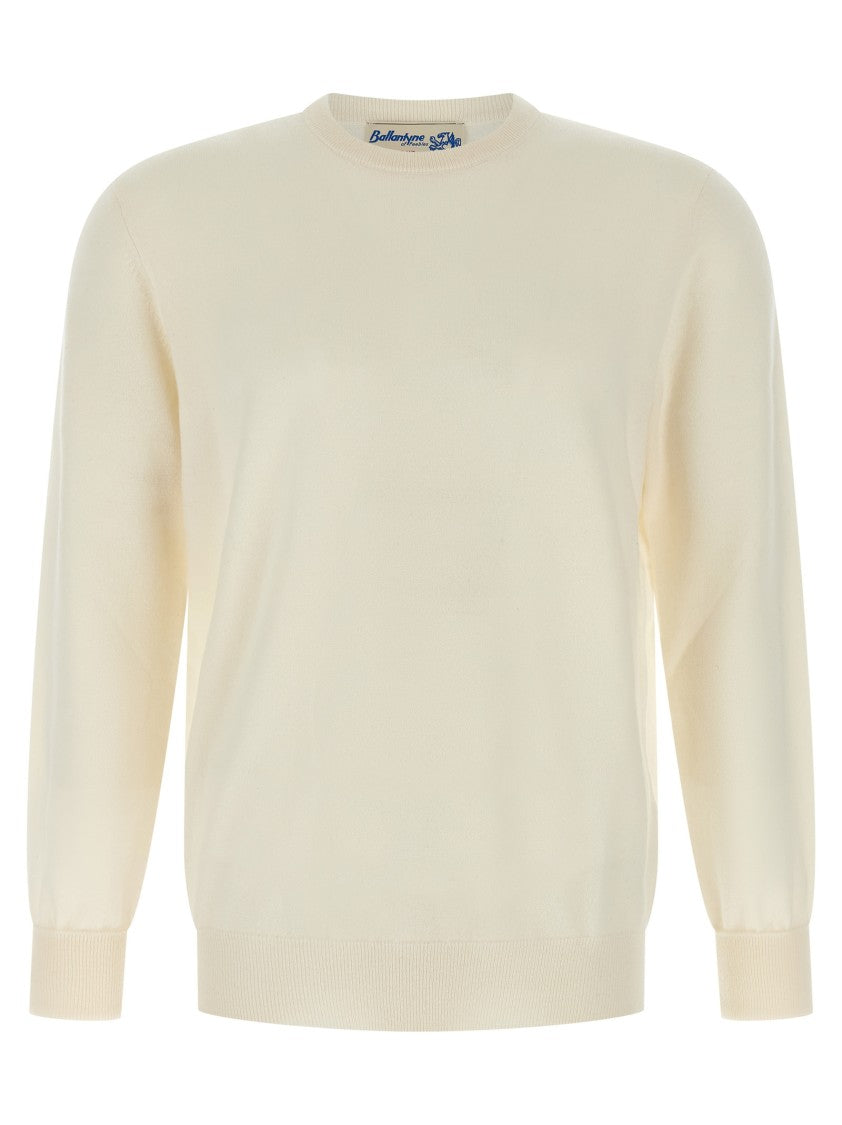 Ballantyne Cashmere Crew Neck Sweater With Long Cuffed Sleeves