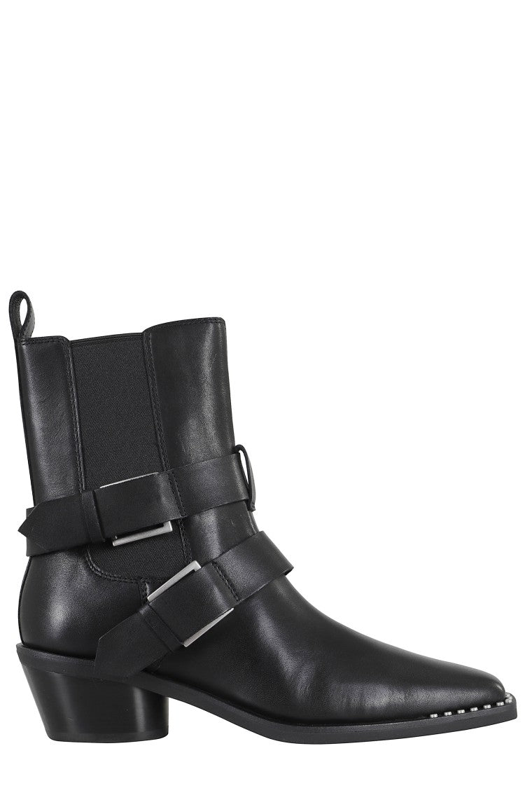 Ash Square-Toed Ankle Boots With Studded Detailing