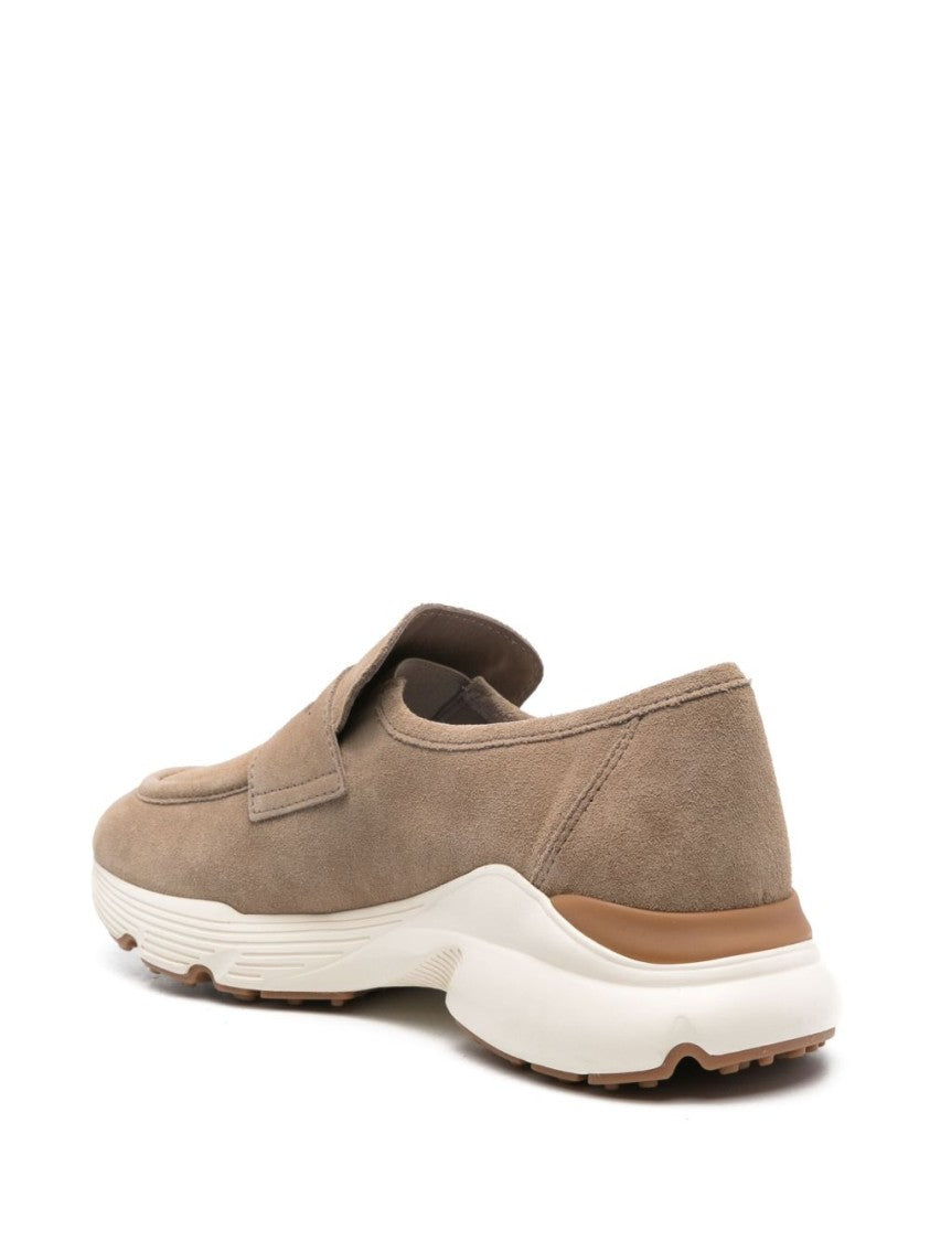 Tod's Suede Calfskin Sneakers With Penny Strap Detail