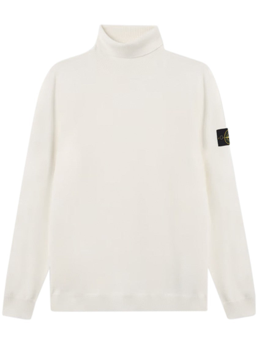 Stone Island Virgin Wool White Sweater