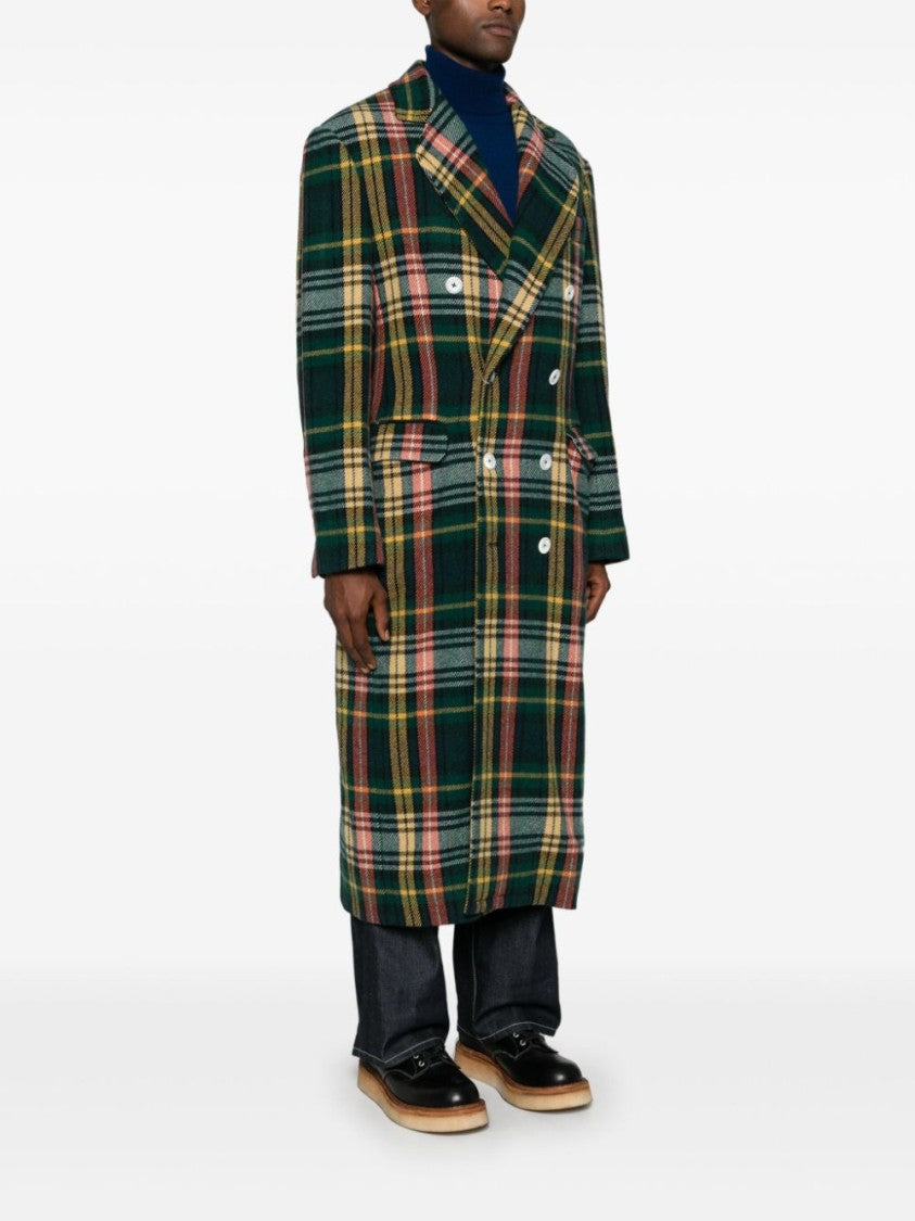 Vivienne Westwood Forest Green Tartan Check Double-Breasted Coat