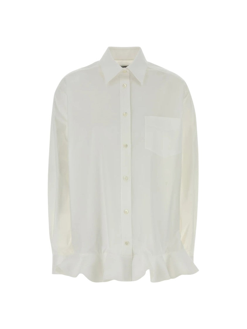 Moschino Ruffled Hem Long-Sleeve Blouse