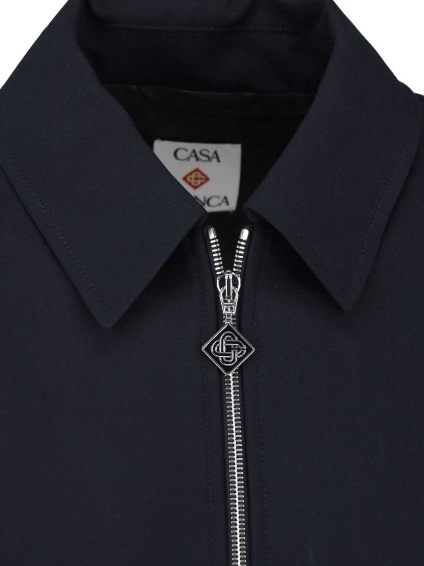 Casablanca Black Virgin Wool Zip Shirt Jacket