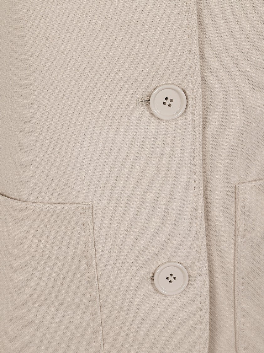 Max Mara Beige Wool-Cotton Fata Jersey Blazer