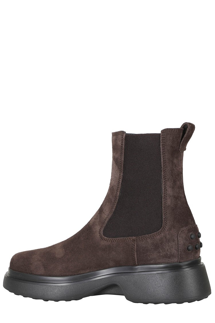 Tod's Coffee Suede Rubber Sole Boots