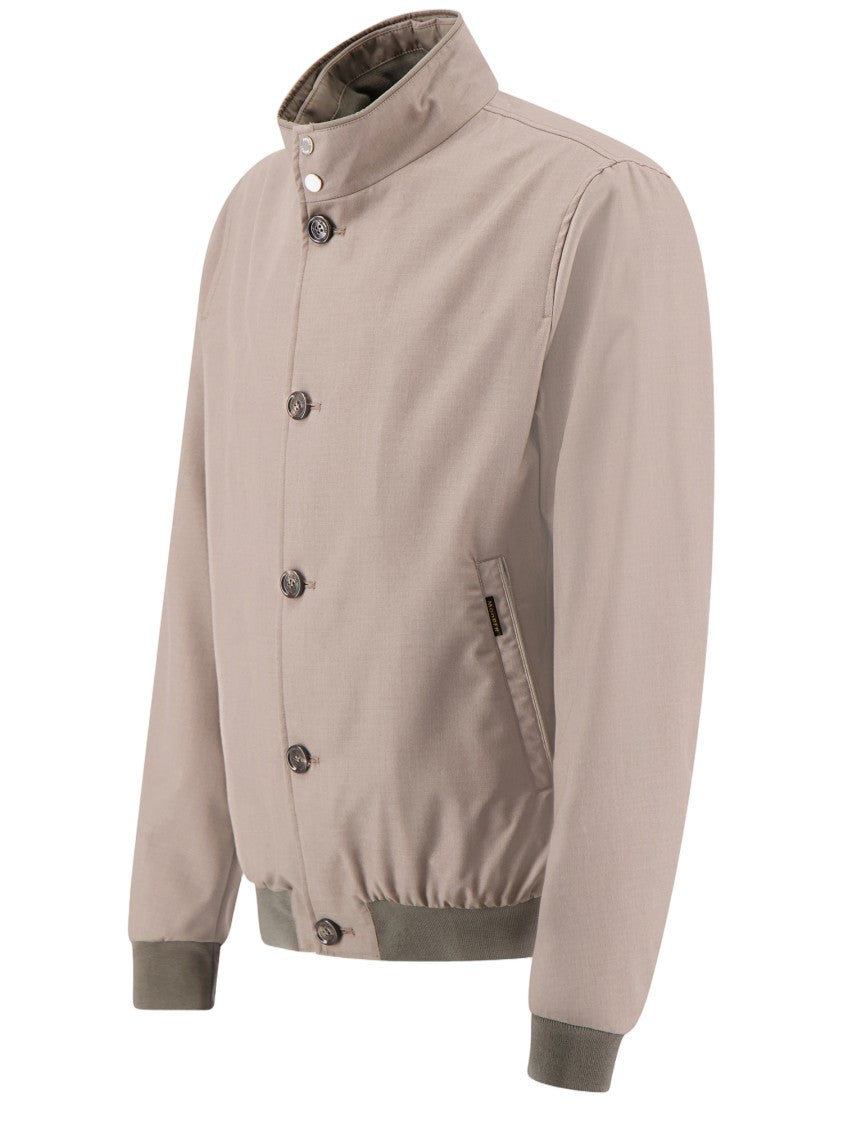 Moorer Beige High Collar Jacket