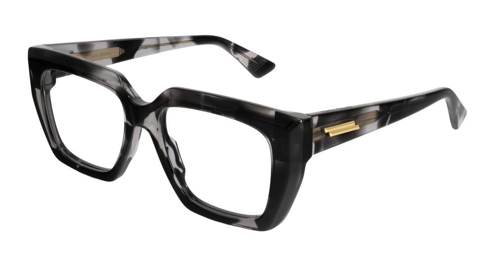 Bottega Veneta Havana Gold-Tone Accents Oversized Square Eyeglasses