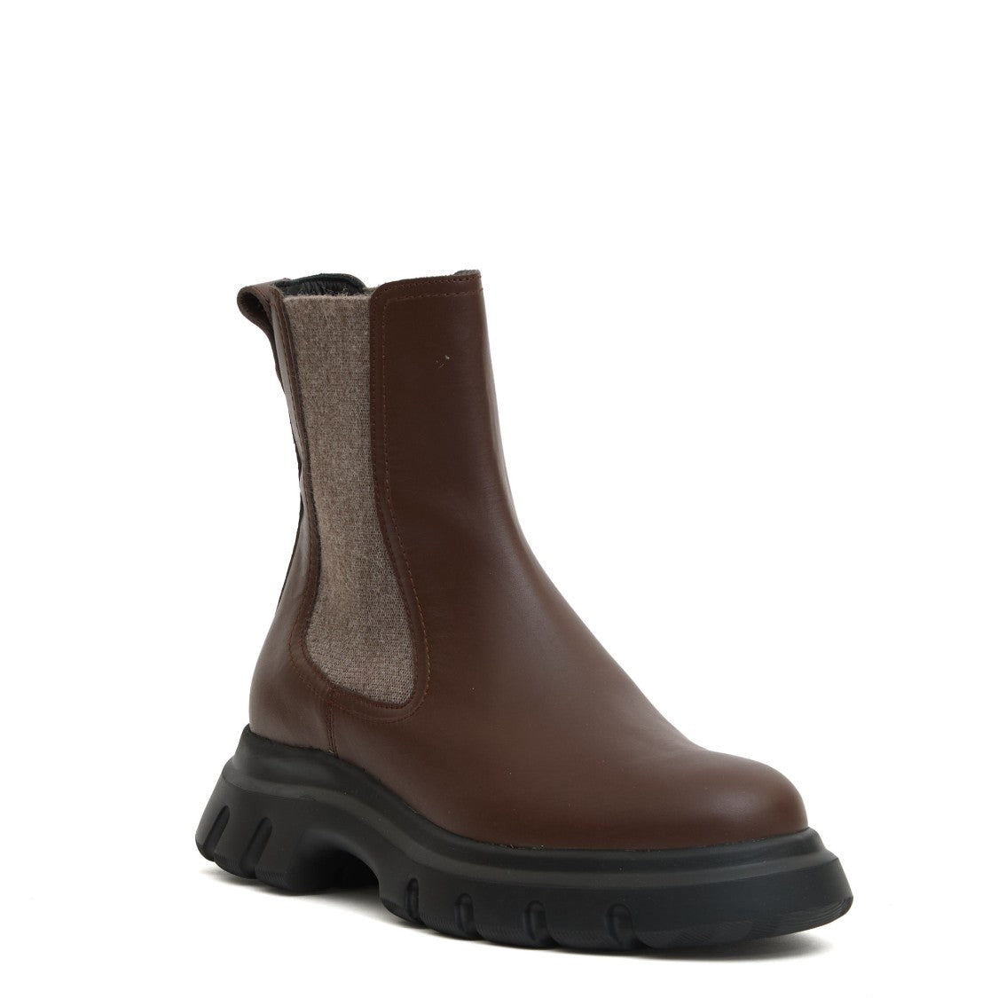 Voile Blanche Brown Leather Beatles Rubber Sole