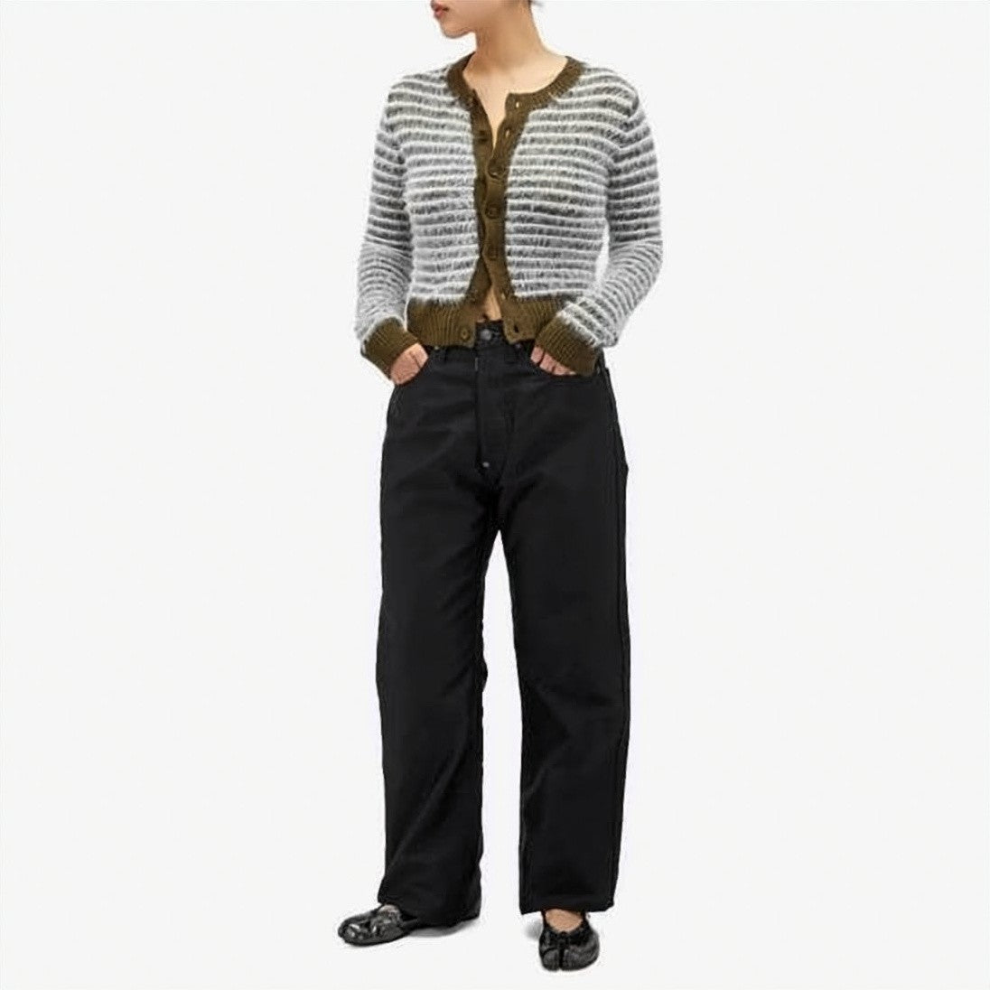 Mm6 By Maison Margiela Soft Textured Striped Cardigan