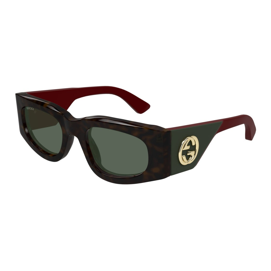 Gucci Gg1664s Rectangular Tortoiseshell Sunglasses