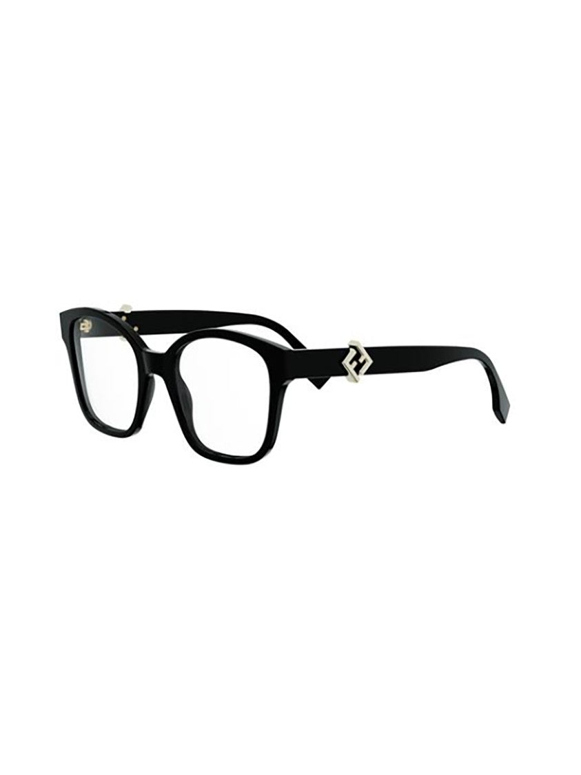 Fendi Black Fe50135i Rectangular Metallic Frames