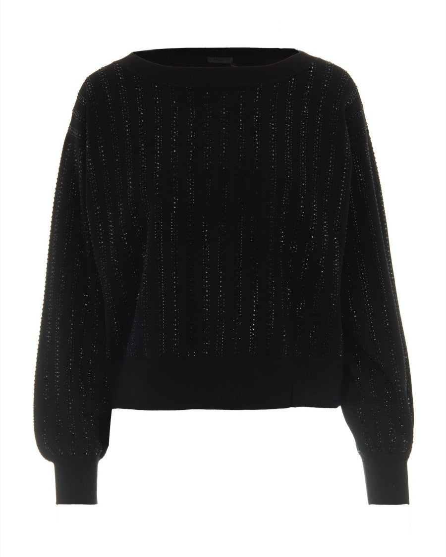 Liu Jo Black Rhinestone Sweater