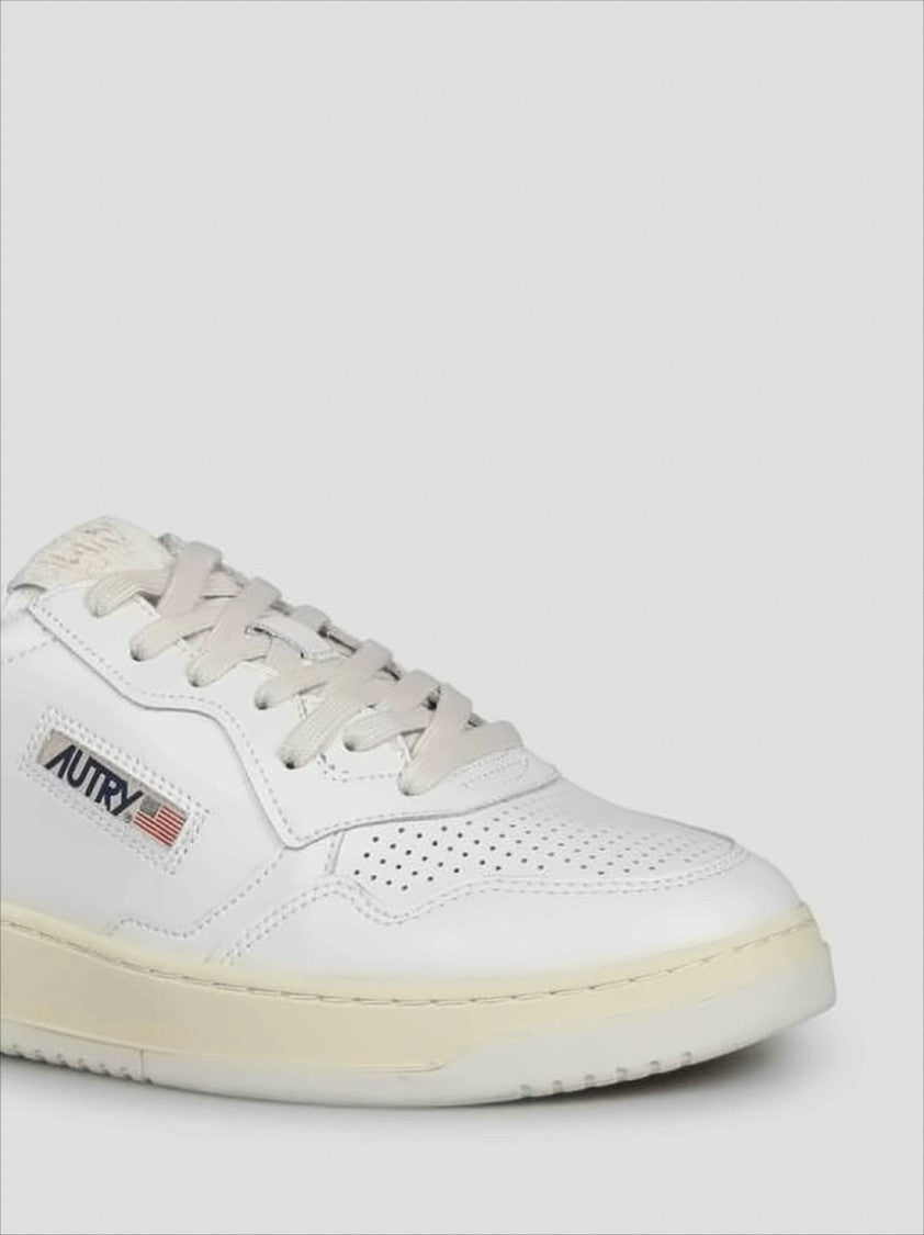 Autry Low-Top Leather Sneakers With Perforated Toe Box
