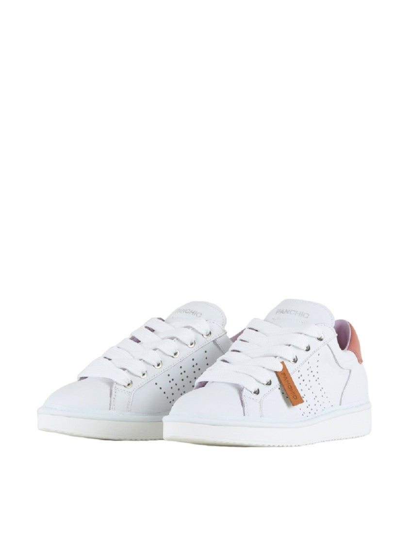 Panchic White Nappa Leather Sneakers