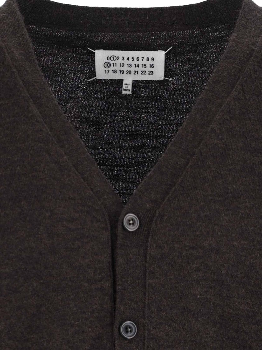 Maison Margiela Wool V-Neck Cardigan – Brown