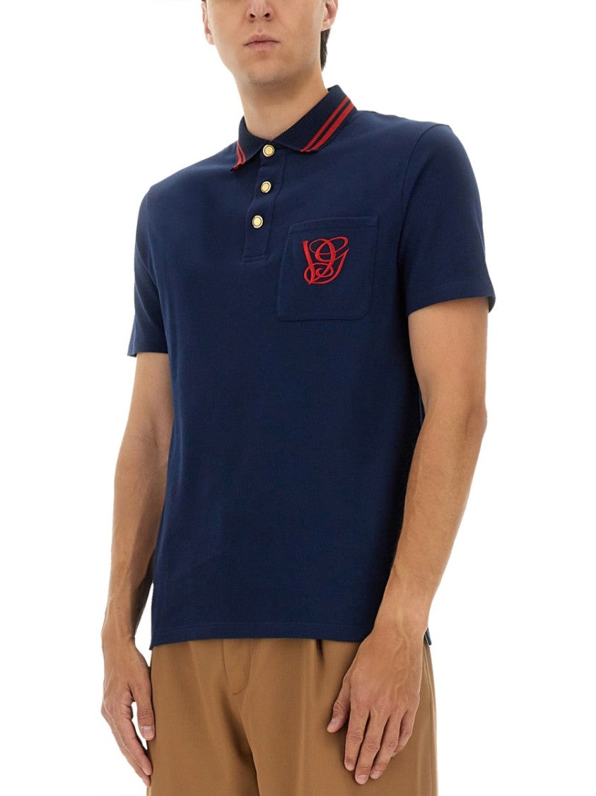 Valentino Vg Embroidery Cotton Polo Shirt