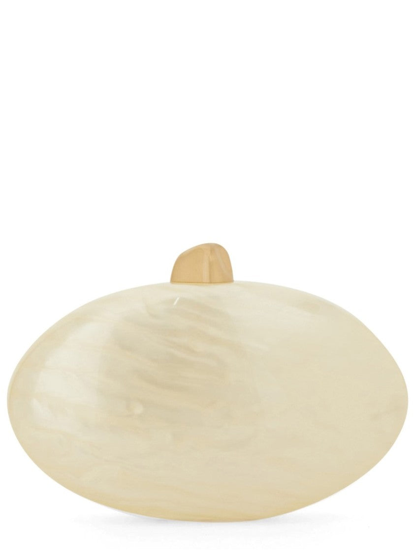 Cult Gaia Creamy Beige Acrylic Marbled Clutch