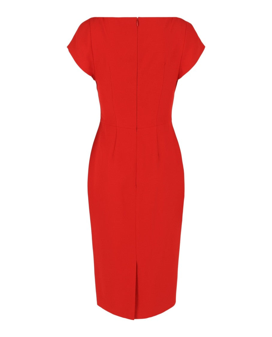Alexander Mcqueen Twist-Detail Crepe Midi Dress With Sculptural Design