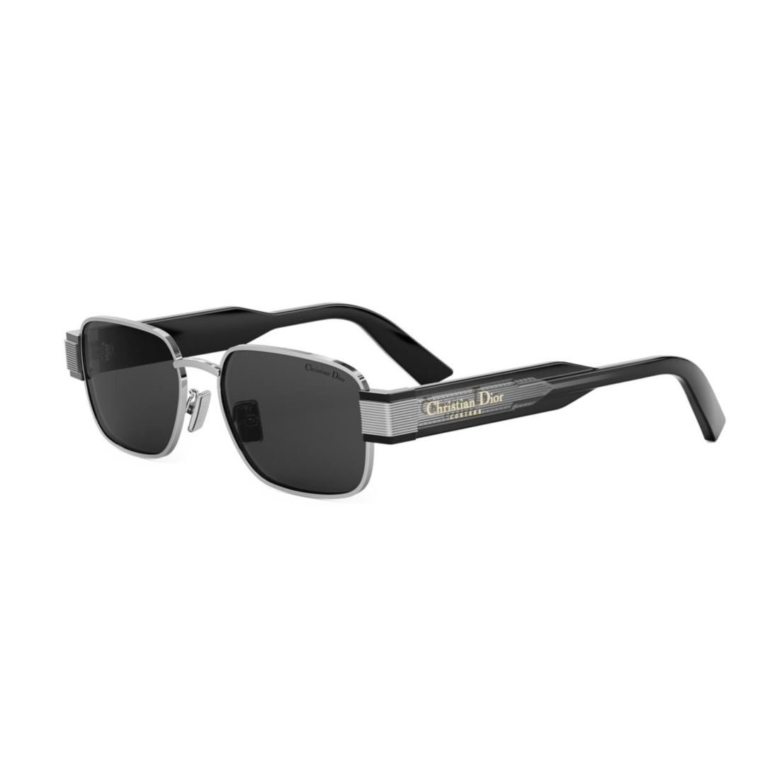 Dior Rectangular Sunglasses With Metal Frame And Textured Temples