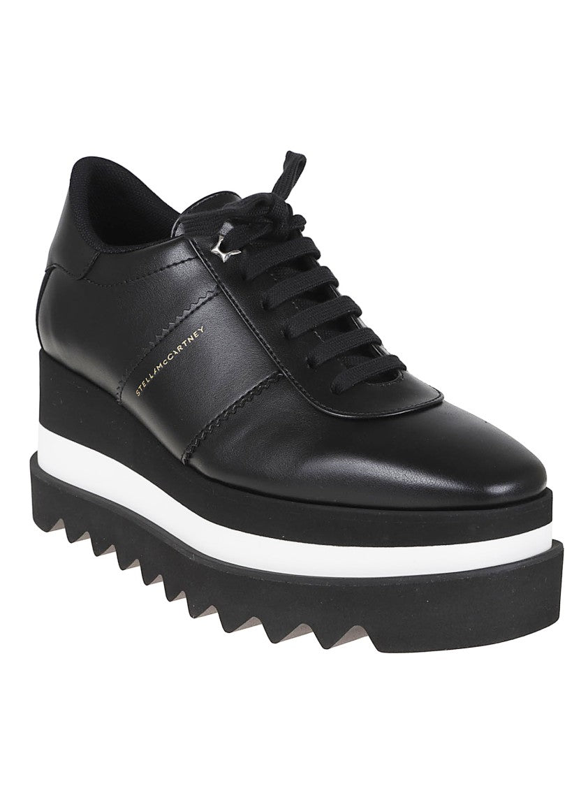Stella Mccartney Sustainable Black Sneakers With Platform Sole