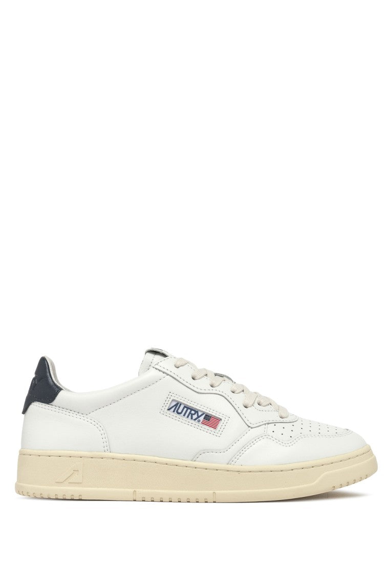 Autry Medalist Leather Sneakers Blue Heel Tab