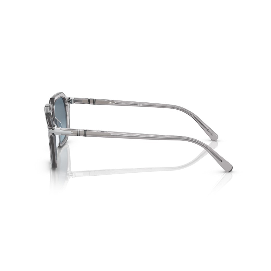 Persol Translucent Acetate Square Sunglasses With Gradient Blue Lenses