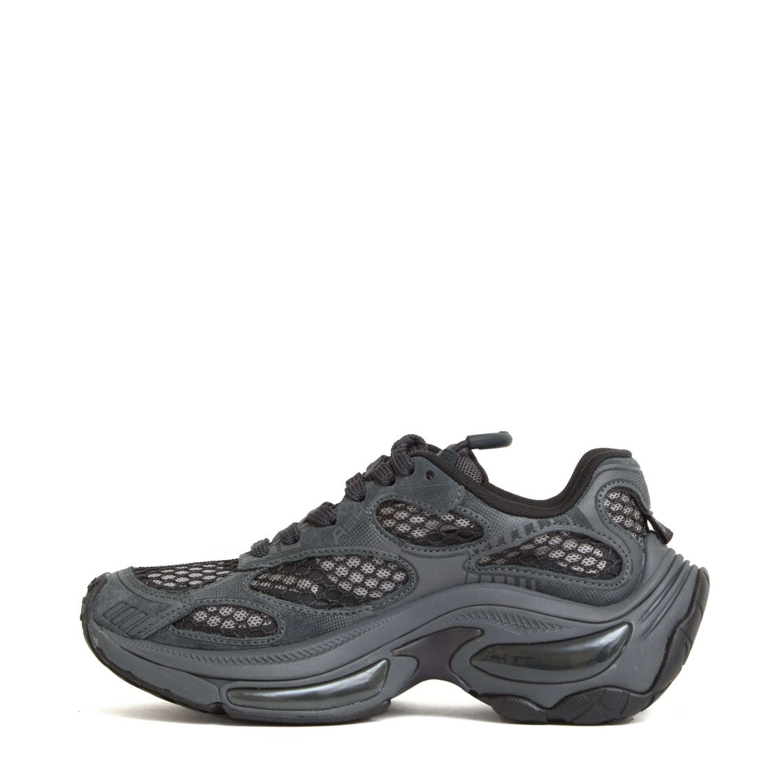 Ash Textured Dragon Sneakers With Air Cushioning