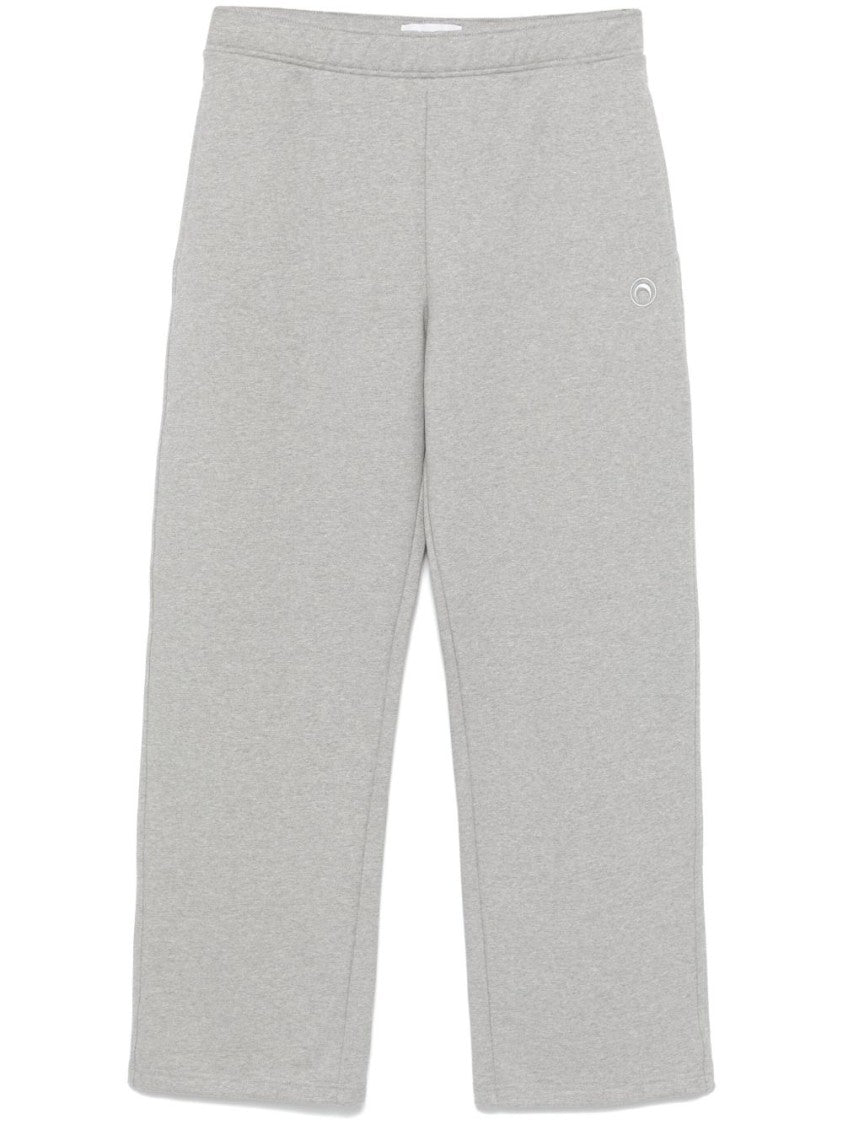 Marine Serre Relaxed Fit Grey Trousers With Logo Detail
