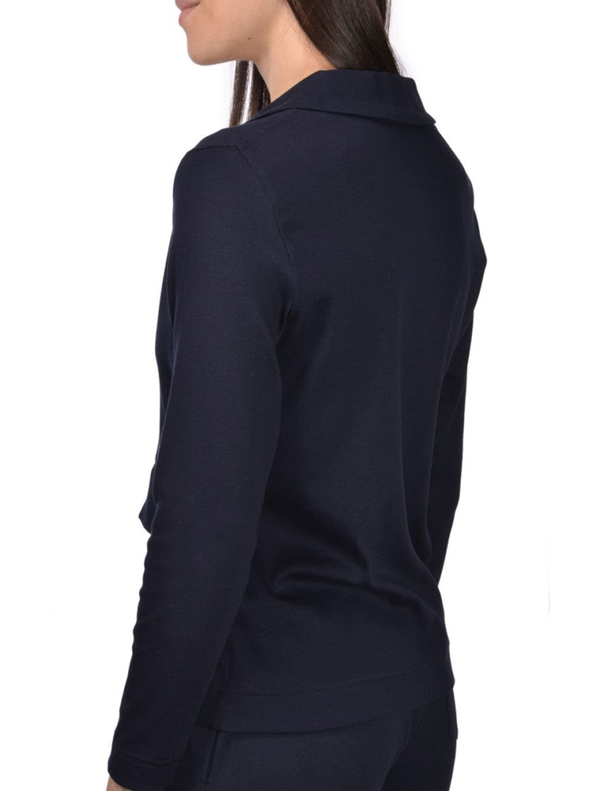 Gran Sasso Black Giacchina Tailored Cotton V-Neck Jacket