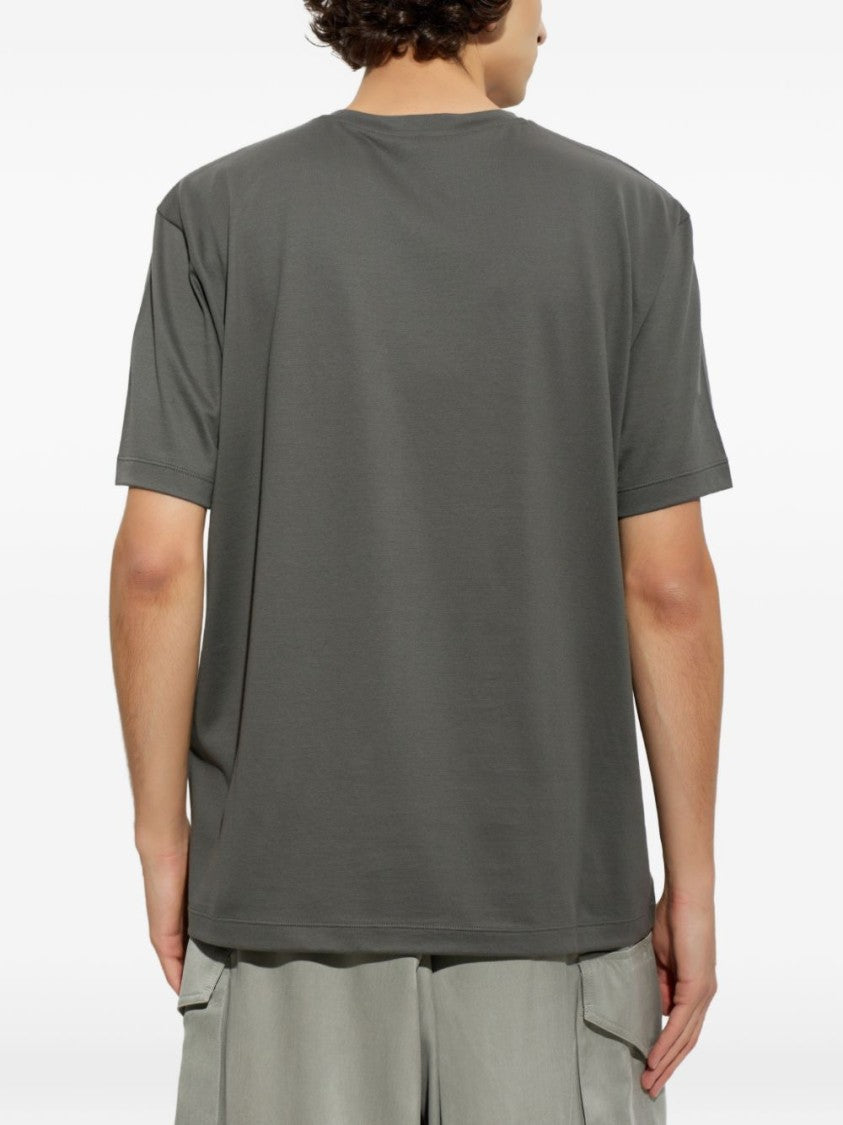 Giorgio Armani Grey Relaxed-Fit Cotton T-Shirt