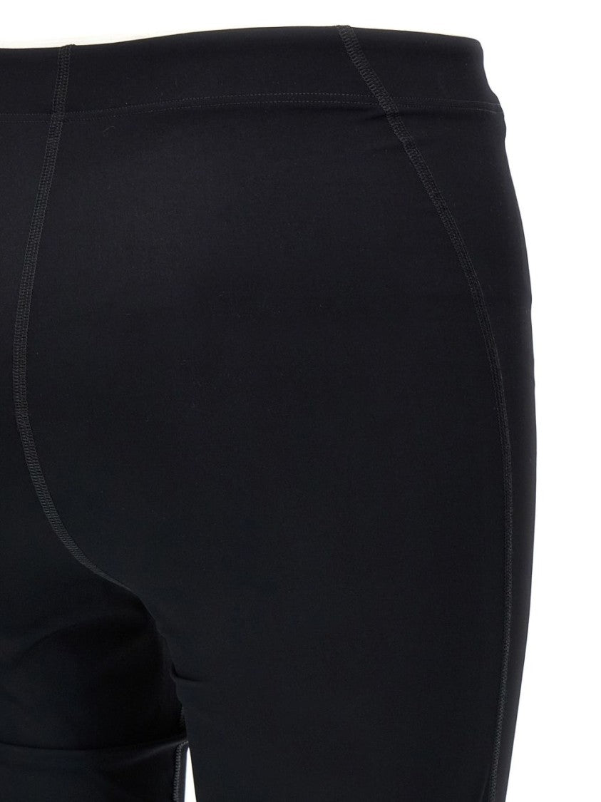 Jil Sander Fitted Black Leggings With Distinctive Waistband Print