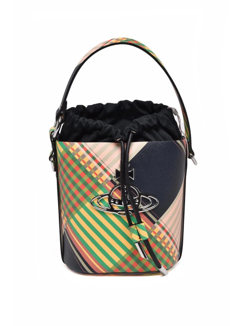 Vivienne Westwood Multicolor Polyurethane Plaid Bucket Bag