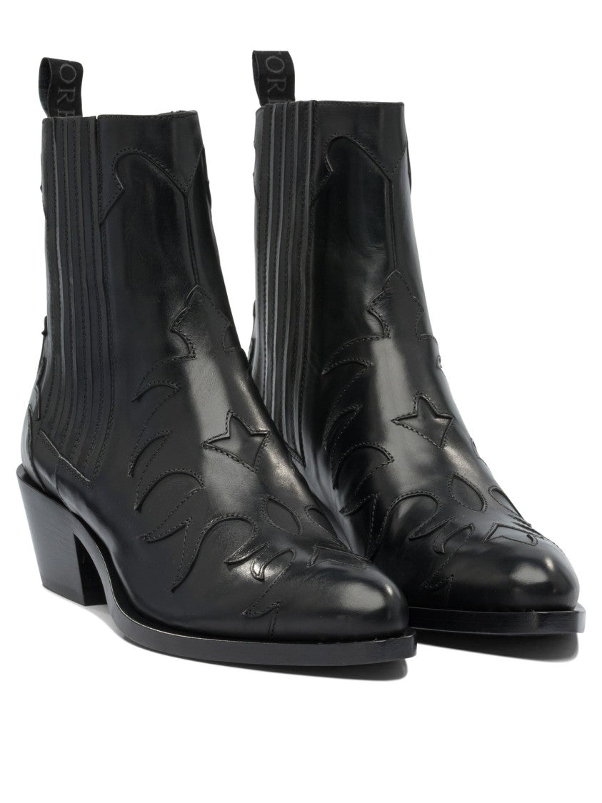 Sartore Pointed Toe Black Ankle Boots