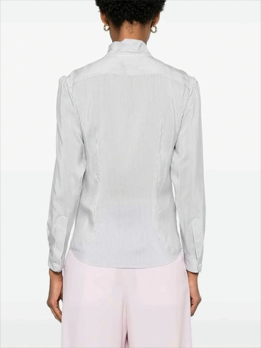 Celine Silk Blouse With Vertical Pinstripe