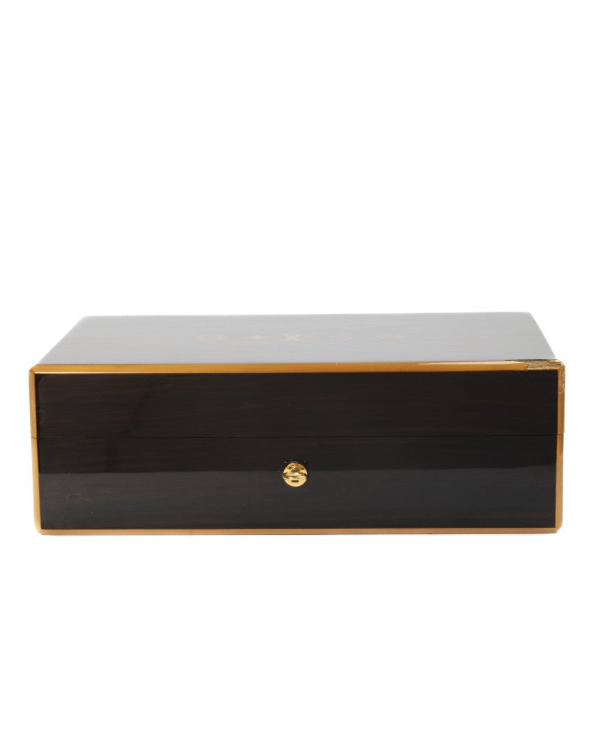 Louis Vuitton Rectangular Humidor Box In Dark Wood With Plexiglass Accents